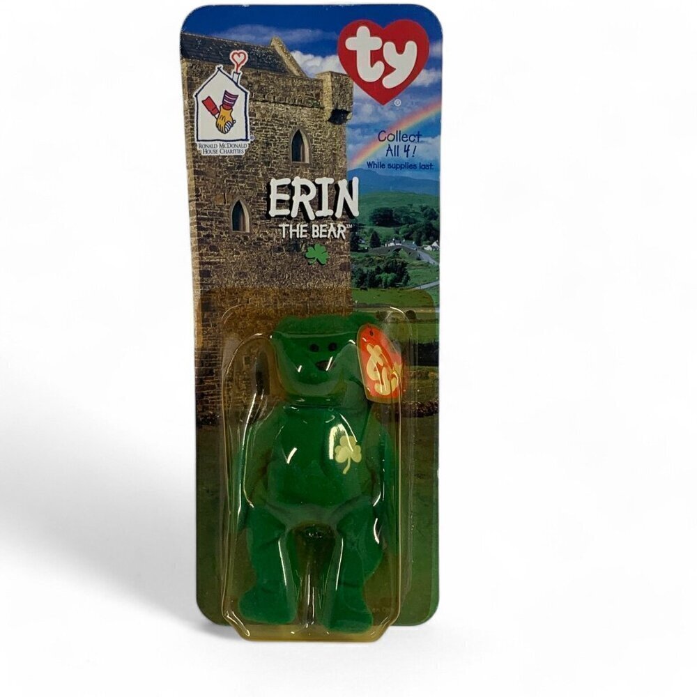 TY McDonalds Teenie Beanie Baby Mini "ERIN" The Green Bear 1997 Collectible Toy